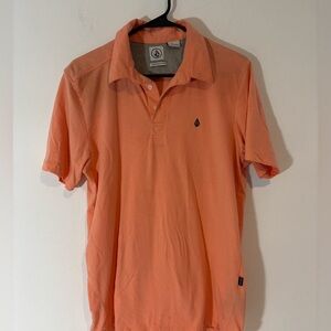 Volcom Men’s Medium Coral Polo Short sleeve Shirt Casual Collard